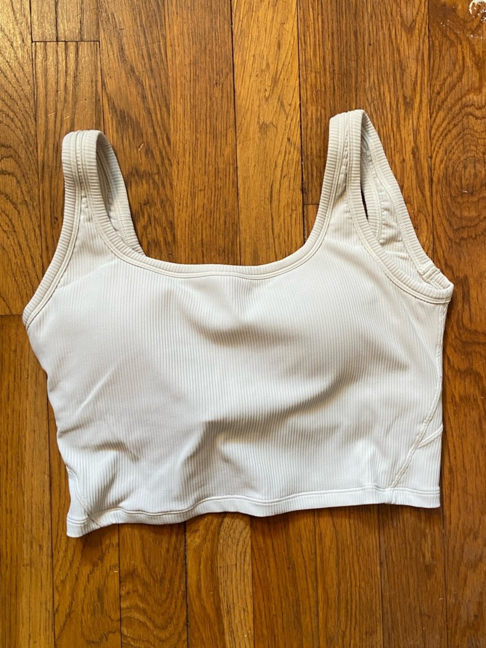 Ribbed Workout White Crop Tank Top
